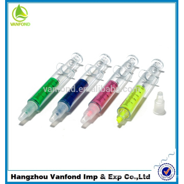 best selling funny plastic injection highlighter syringe highlighter pen for students